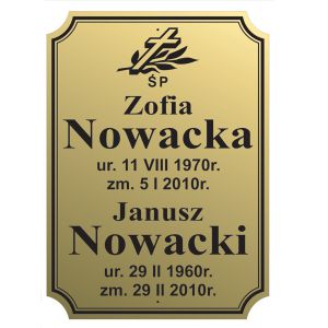 aluminiowa tabliczka na grob