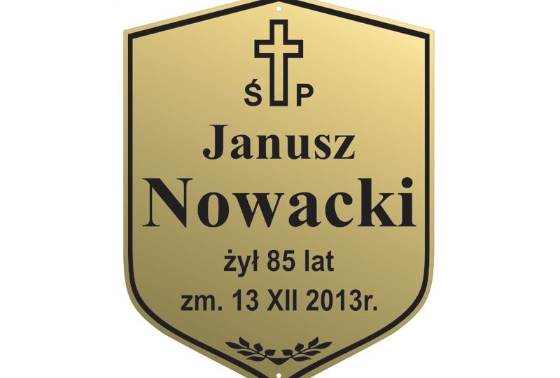 aluminiowa tabliczka pogrzeb