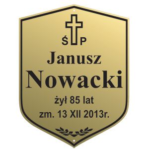 aluminiowa tabliczka pogrzeb