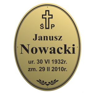 tabliczka aluminiowa owalna